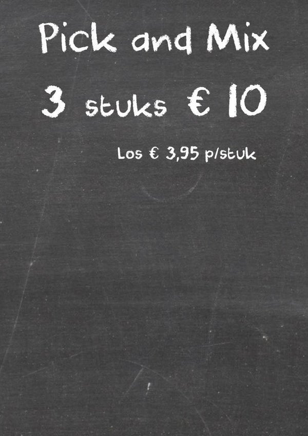 Prijskaart Pick & Mix € 3,95 - € 10,00