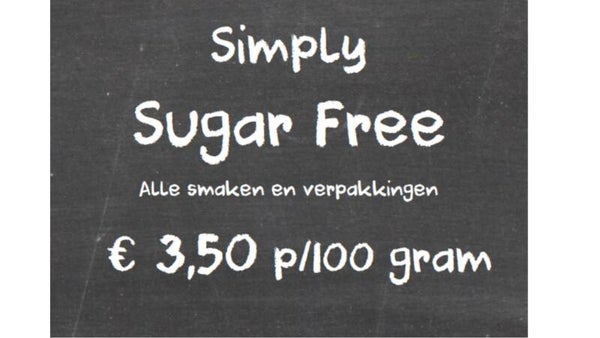 Prijskaart Sugar Free € 3,50