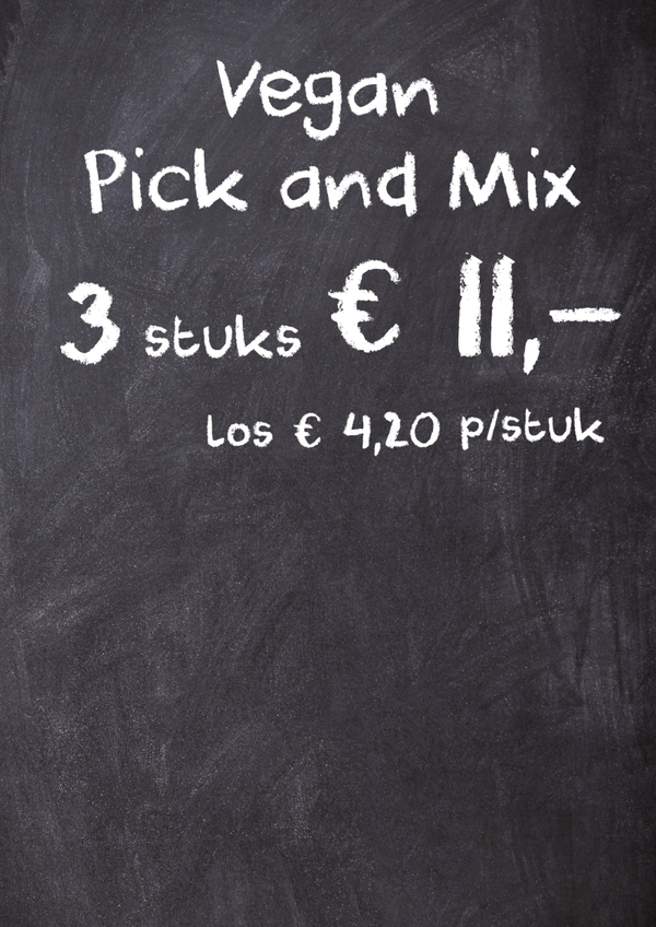 Prijskaart Vegan Pick & Mix € 4,20 - € 11,00