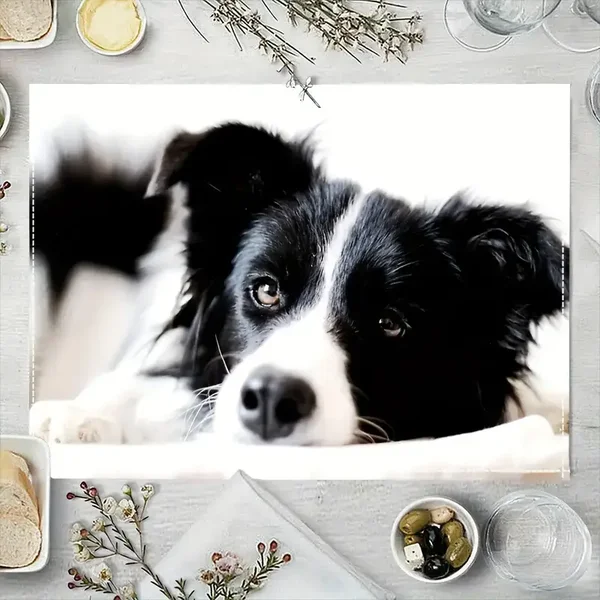Linen Border Collie Placemats