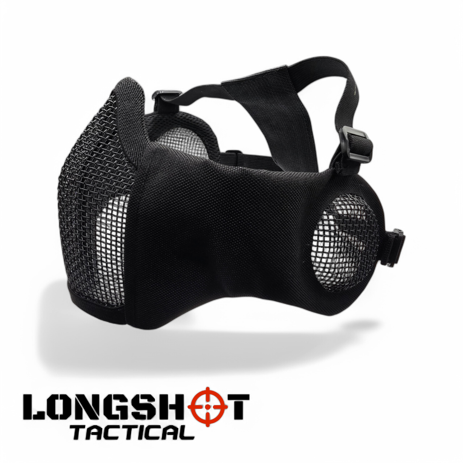 Longshot Tactical Airsoft Mesh Face Mask - Black