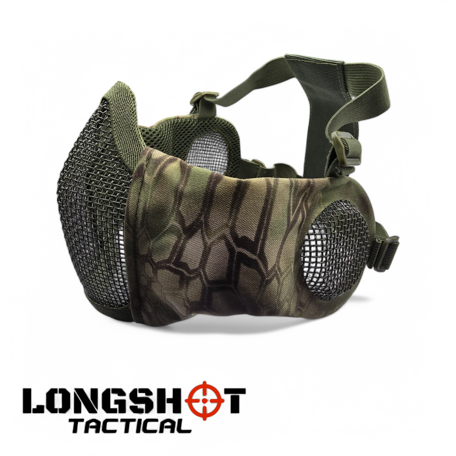 Longshot Tactical Airsoft Mesh Face Mask - Reptile