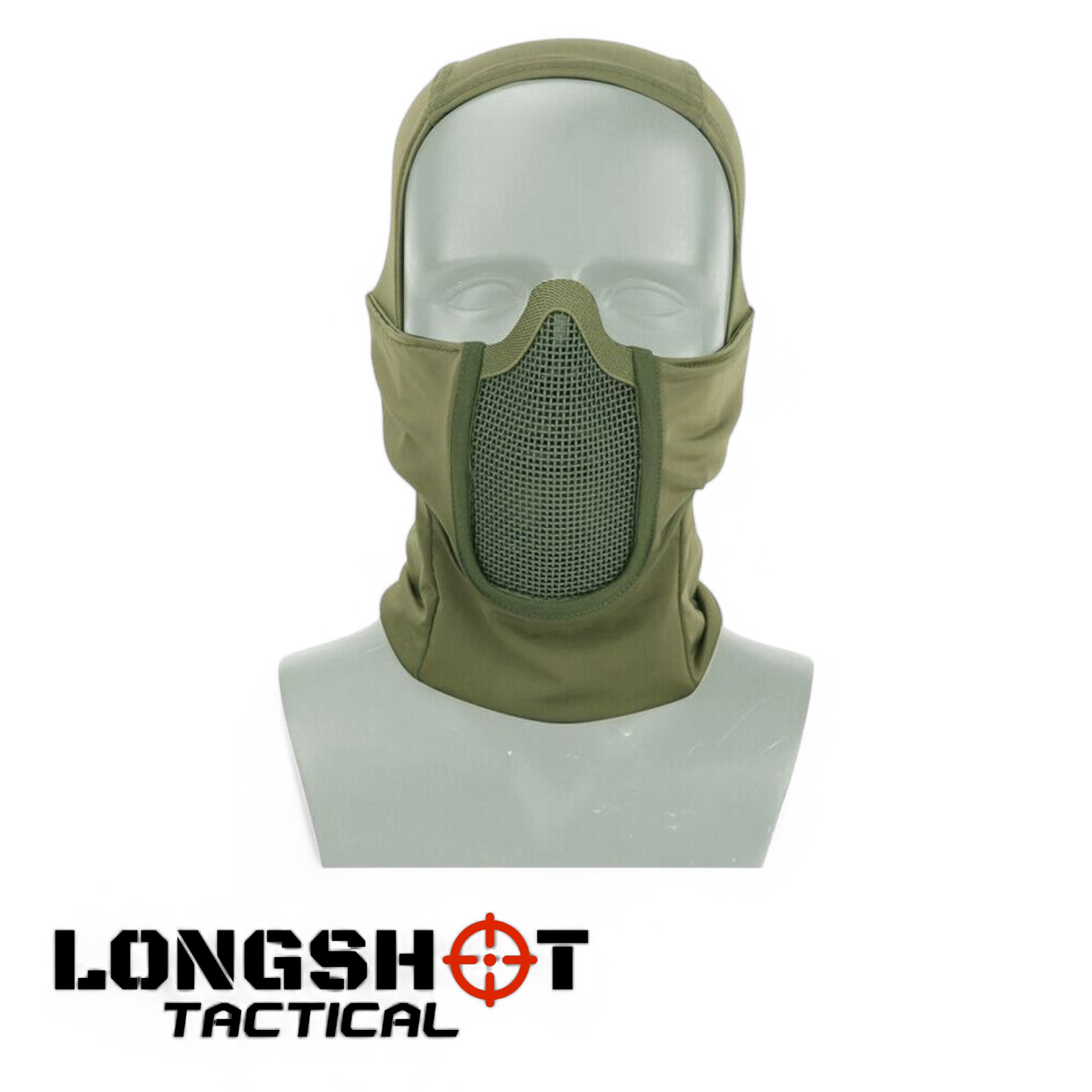 Operators Balaclava / Mesh Face – Olive Green Airsoft Face Mask