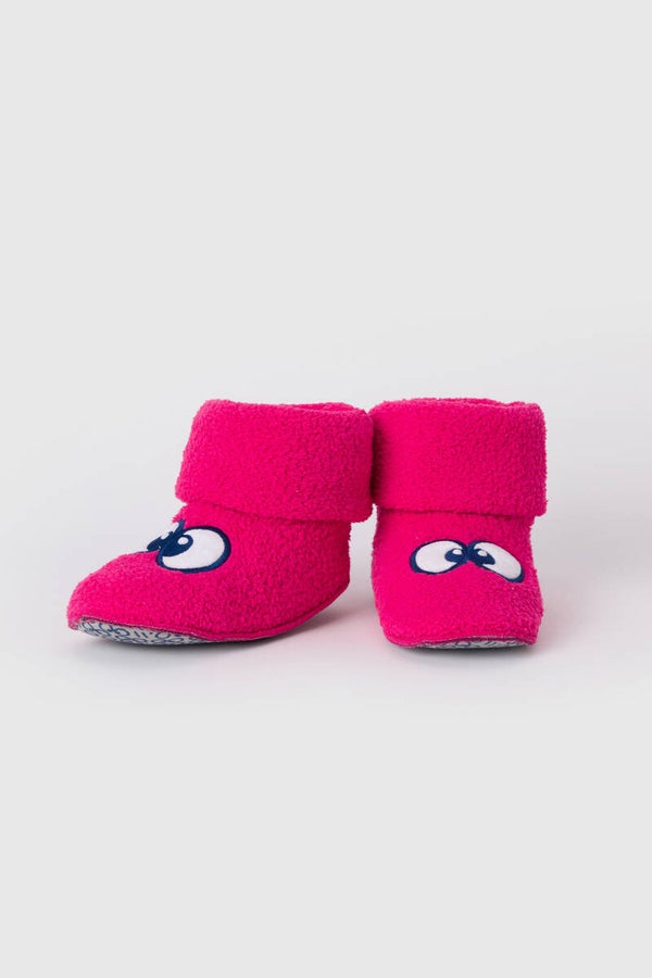 232-10-BOO-M/388 Pantoffels fushia met oogjes