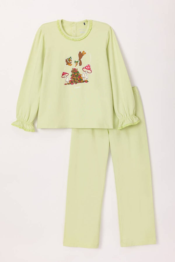 242-10-PLH-S/705 Eenden meisjes pyjama, lange mouw en lange broek