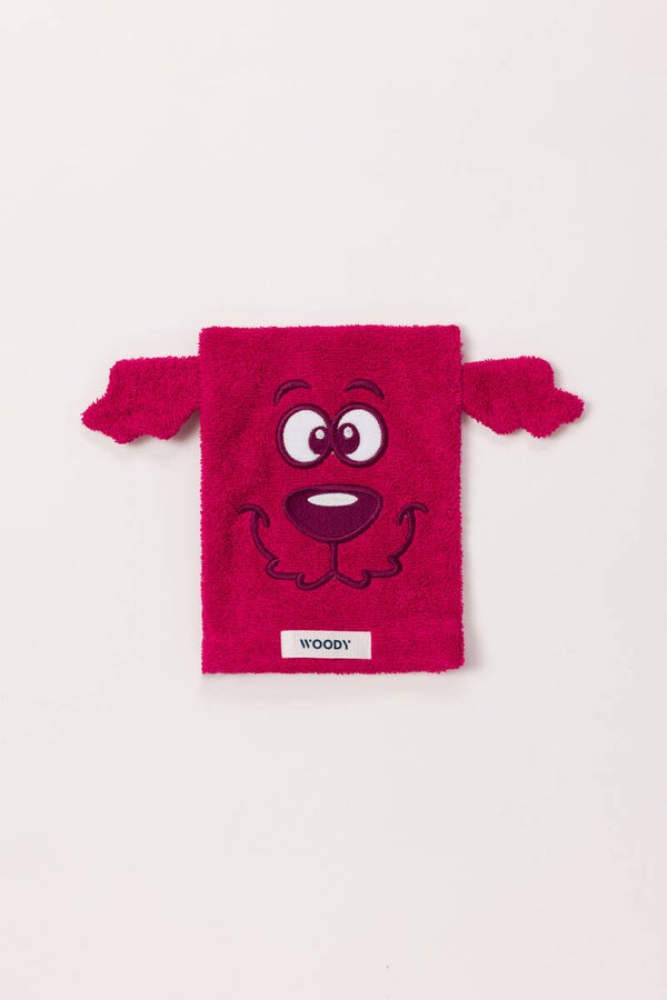 242-10-WLB-B/357 Labradoodle washandje, framboosrood, 20x15cm