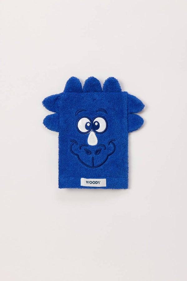 242-10-WLB-B/875 Dino washandje, hoogblauw, 20x15cm