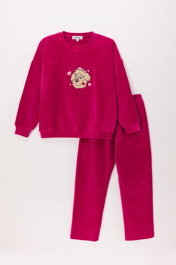 Labradoodle meisjes pyjama, lange mouw en lange broek,