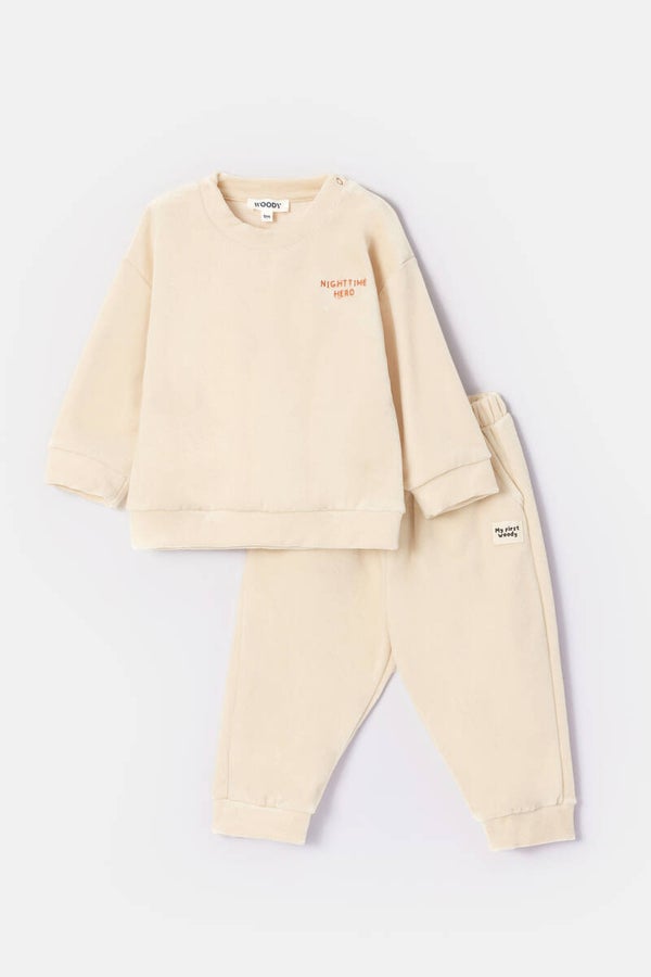 252-10-BPC-V/133 Unisex pyjama gebroken wit