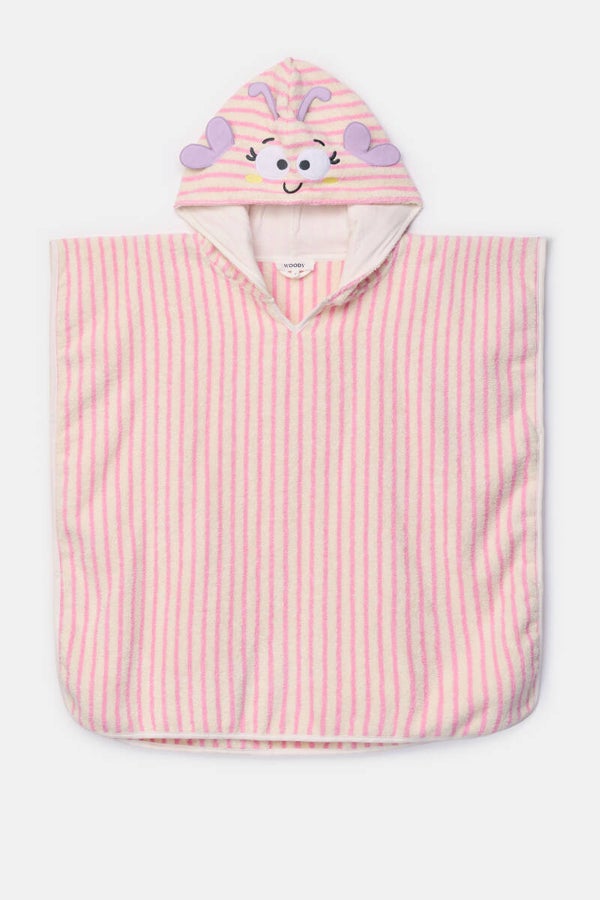 261-10-BCA-B/920 Poncho towel roze streep