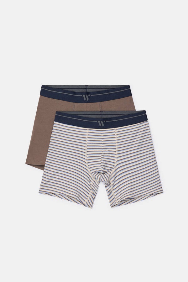261-10-QLC-Z/022 Duopack heren boxershorts donkergrijs +  streep