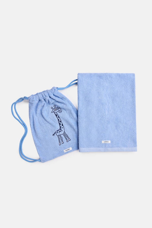 261-10-STR-B/840 Strandlaken in zak 70x140cm blauw