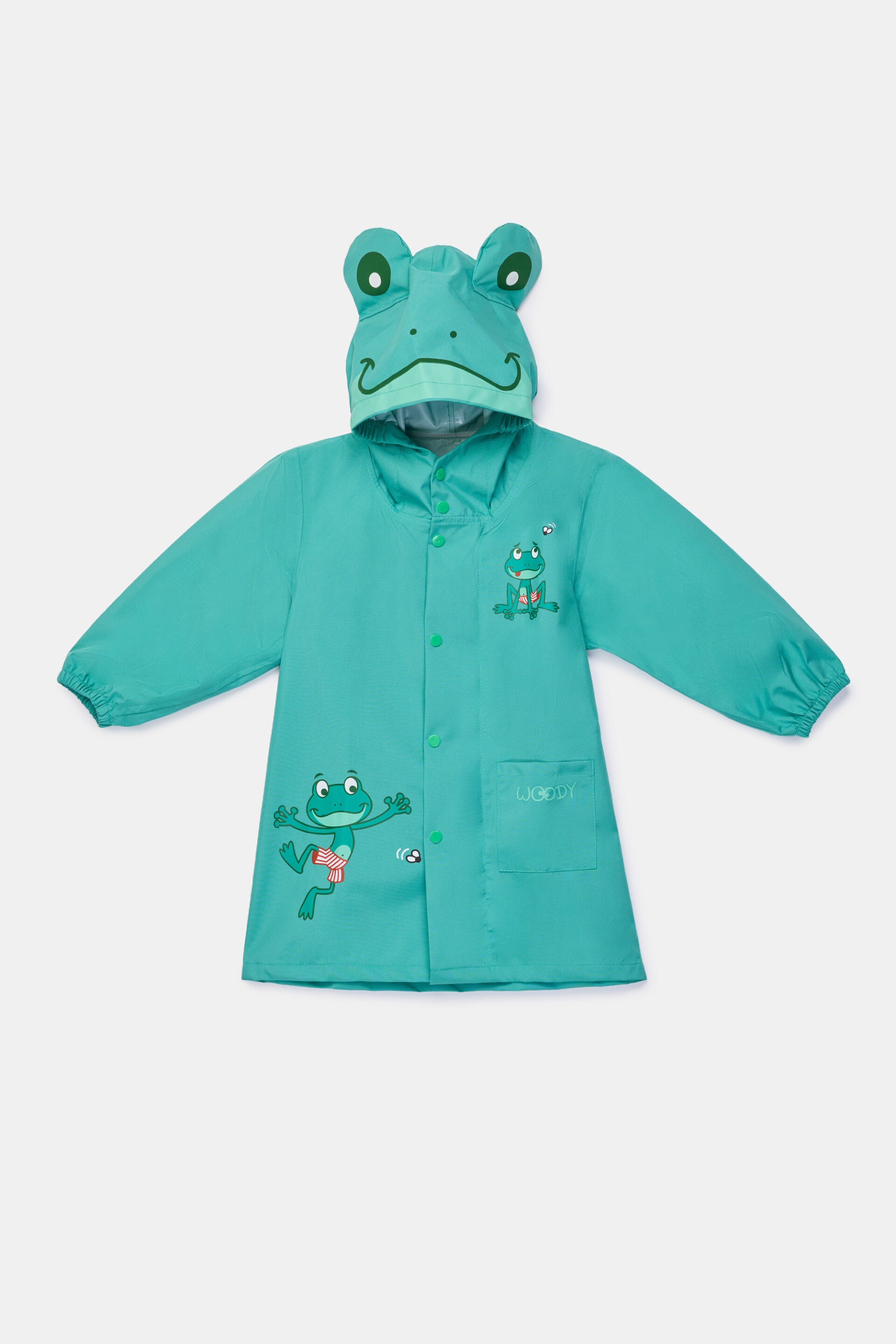 261-10-URC-W/060  Groene regenjas van geweven polyester kikker