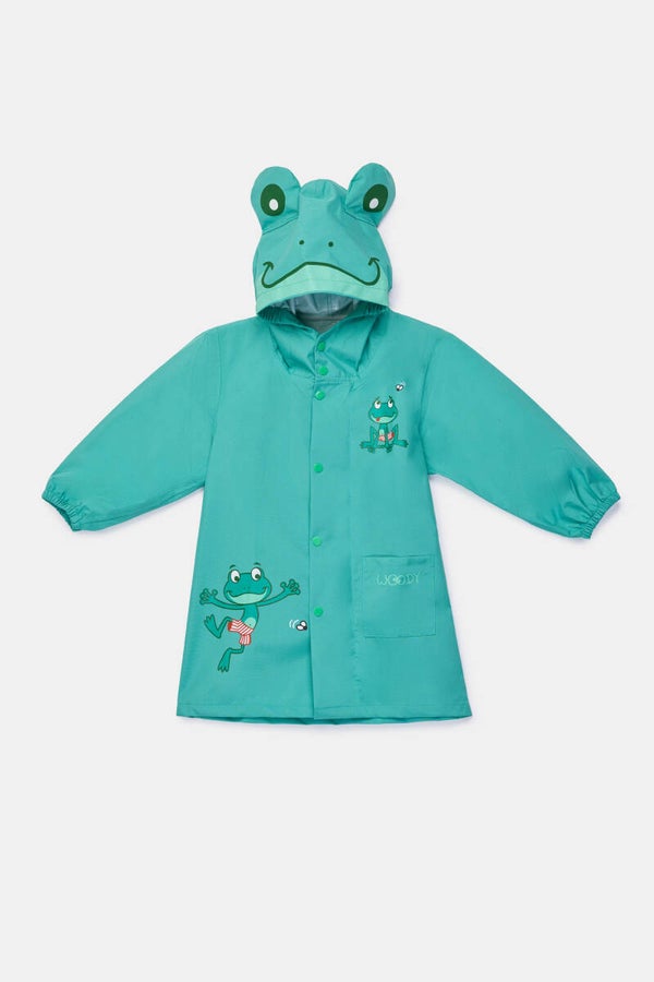 261-10-URC-W/060  Groene regenjas van geweven polyester kikker