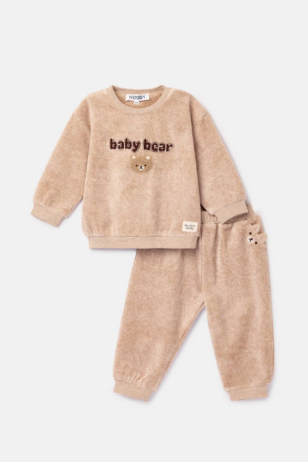 262-10-BPC-V/227 Unisex beige pyjama van velours
