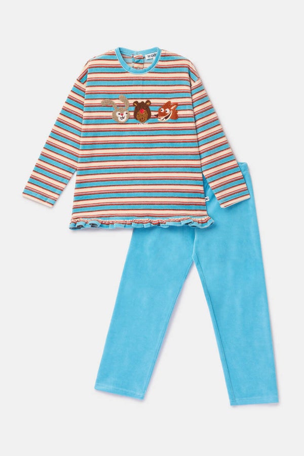 262-10-PDL-V/920 Blauw gestreepte pyjama van katoen