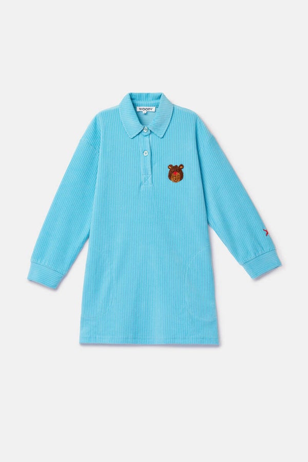 262-10-WDA-V/824 Blauw slaapkleed van velours