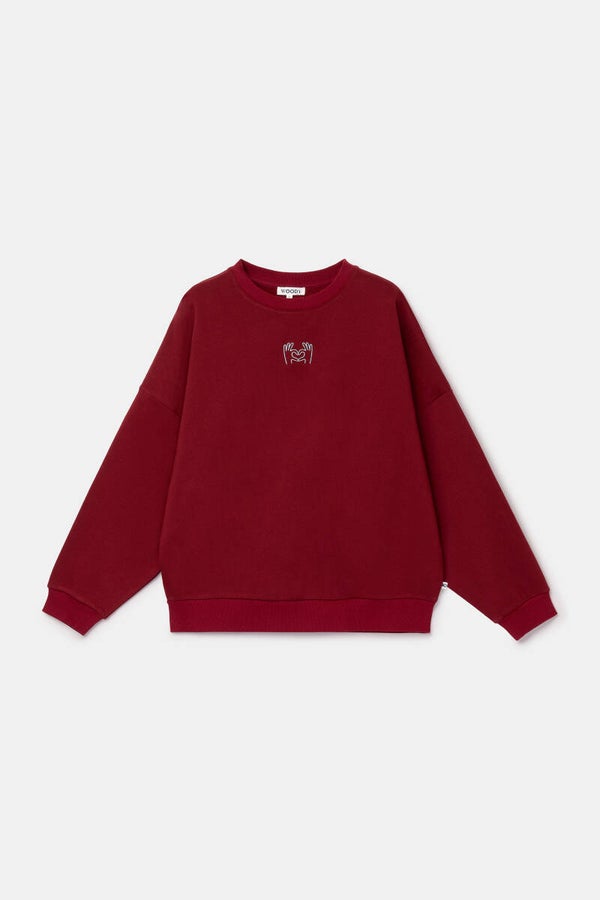 262-10-WKI-K/471 Oversized sweater bordeaux