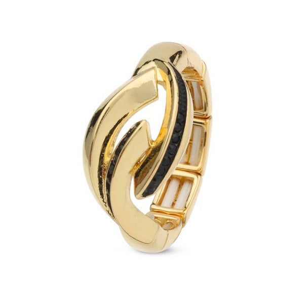 R361 Elastische ring goudkleur zwart