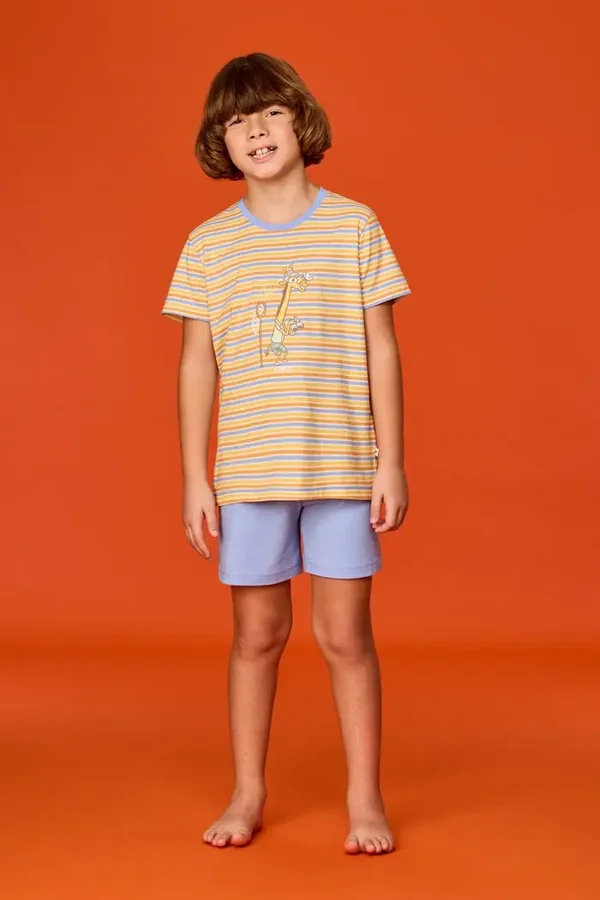 261-10-PSS-S/840 Kleurrijke jongens pyjama van soepel katoen