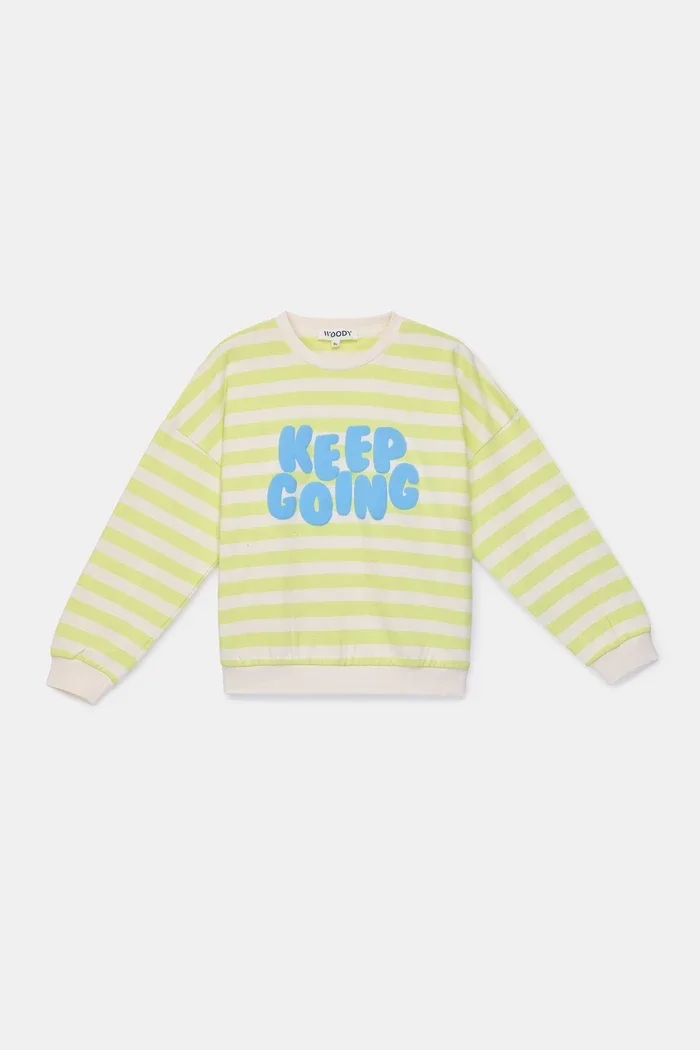 261-10-UJD-K/926 Sweater geel-ecru streep Keep Going