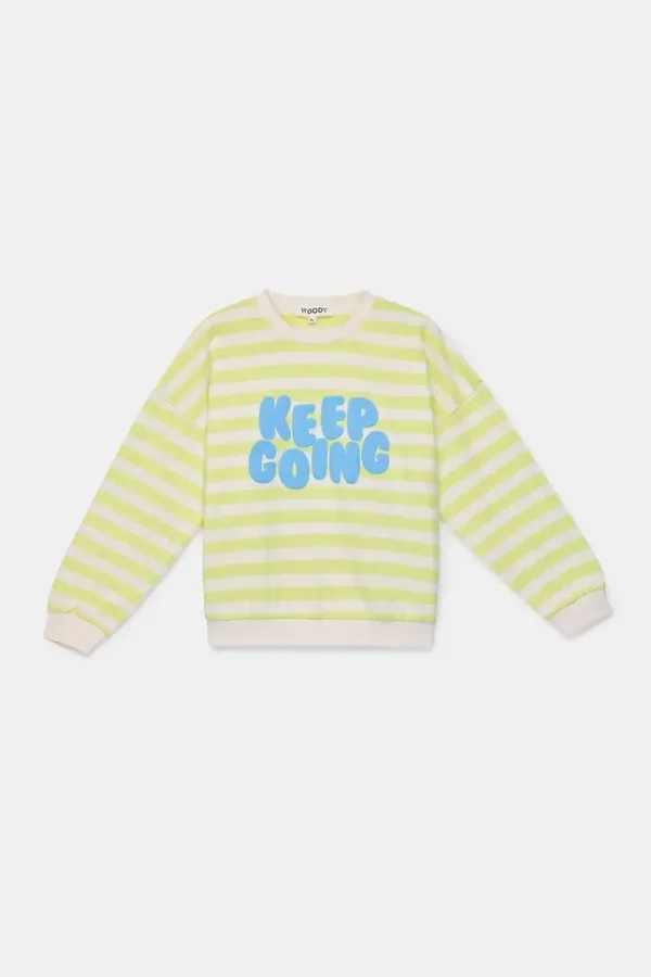 261-10-UJD-K/926 Sweater geel-ecru streep Keep Going