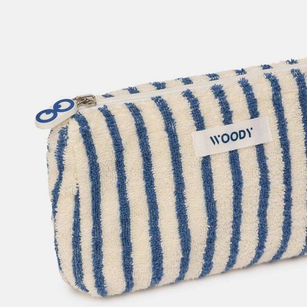 261-10-WBA-B/918 Toilettasje 7x13cm donkerblauwe streep