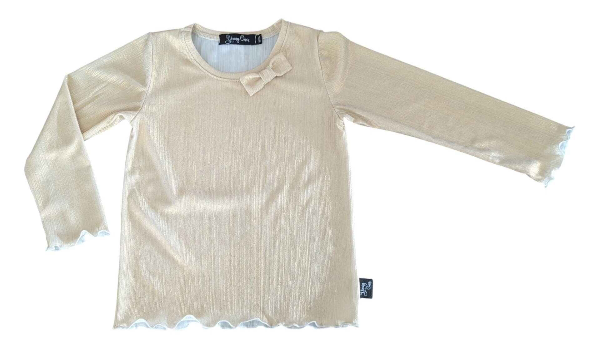 1061 Shirt in goudkleur met strik