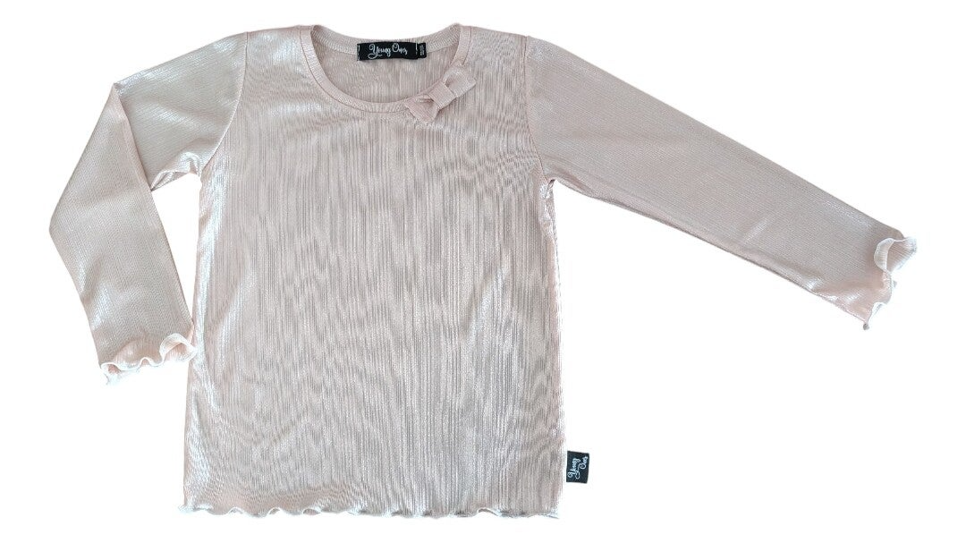 1060 Shirt roze met goud met strik