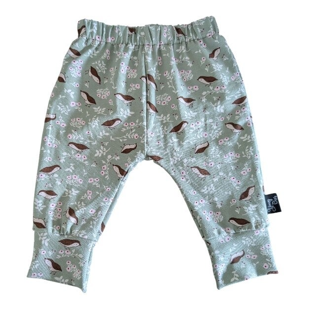 1045 Broekje groen met vogeltjes