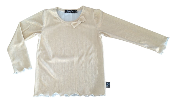 1061 Shirt in goudkleur met strik