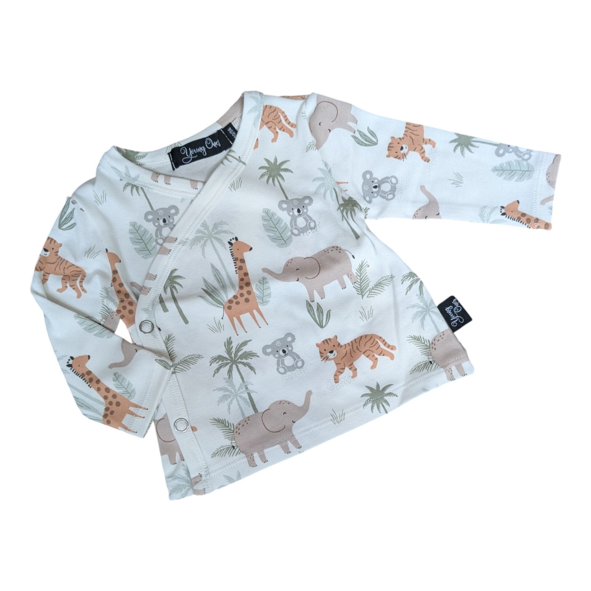 1068 Overslagshirtje met zoo print