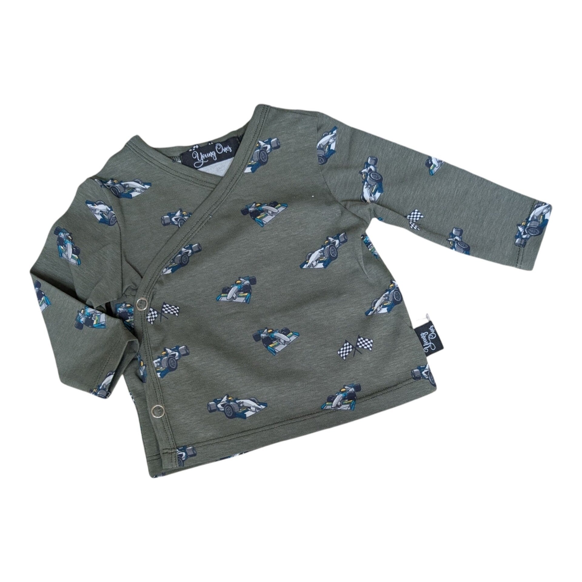 1071 Overslagshirtje Formule 1 in legergroen