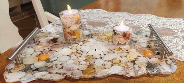 Seashell Tray and Candle Holders