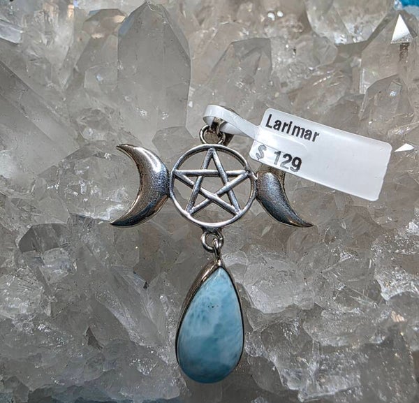 Larimar pendant in sterling silver