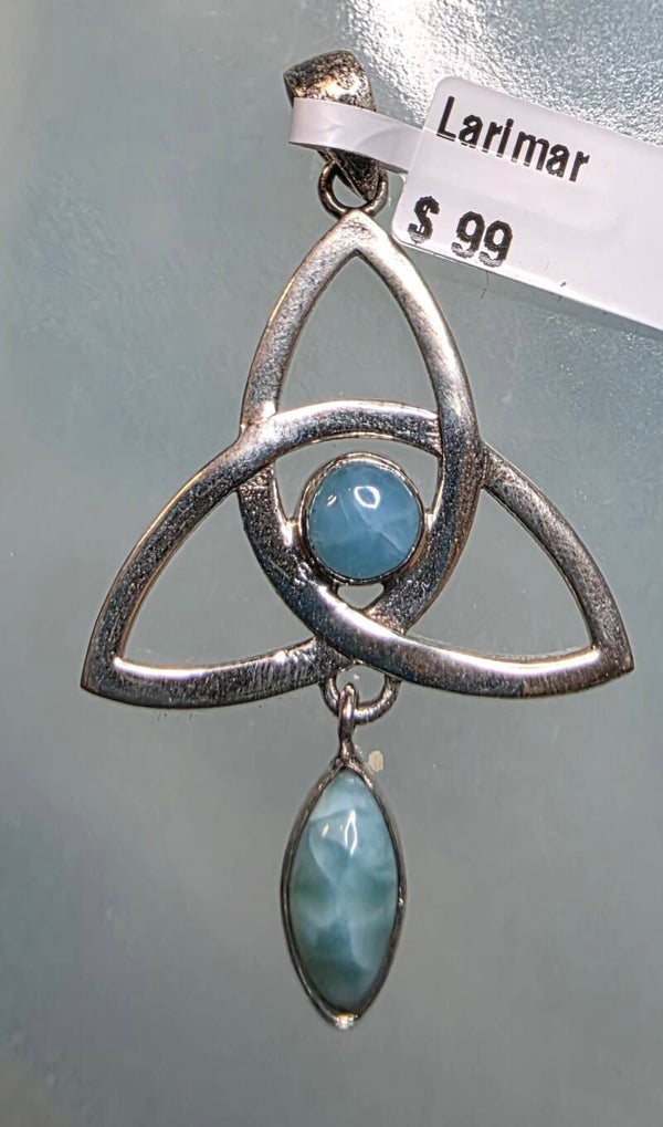 Larimar pendant in sterling silver