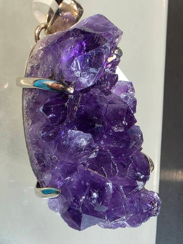 Amethyst pendant in sterling silvr