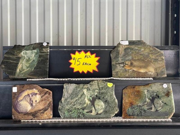 Stone Slab with Animal - $15 each