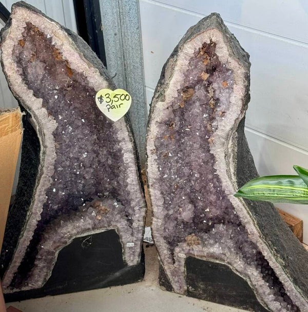 Amethyst Geode Pair