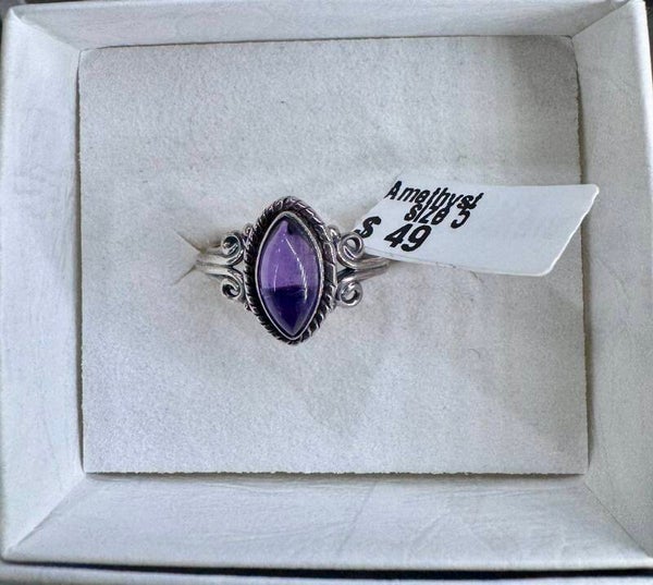 Amethyst Size 5 Sterling Silver Ring