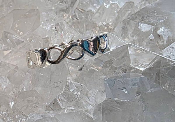 infinity and heart in sterling silver