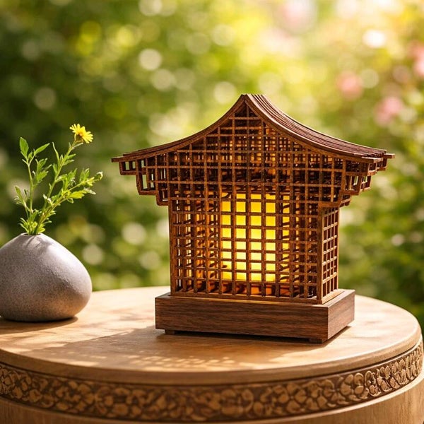 Lampe veilleuse maison dentelle