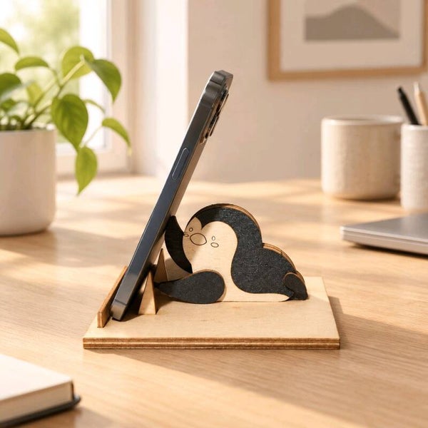 Support en bois pour téléphone