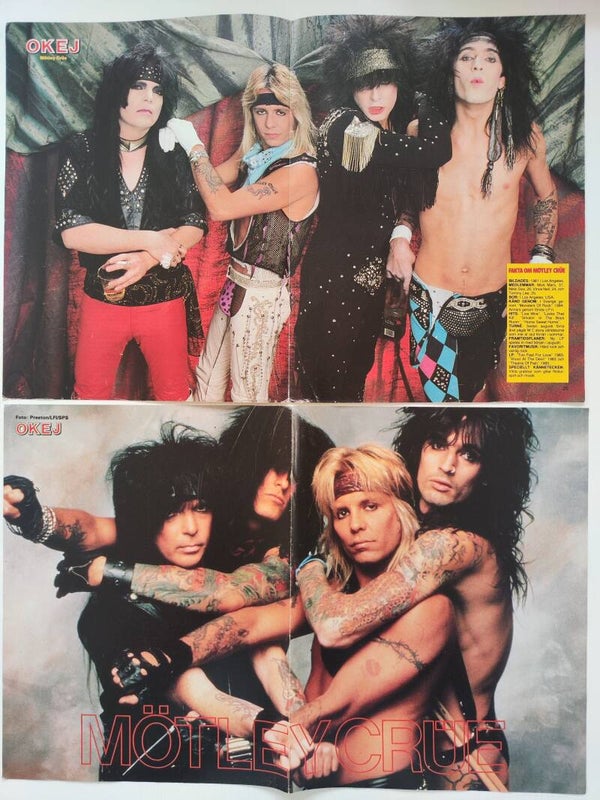POSTER: 2x MOTLEY CRUE from magazine Sweden.