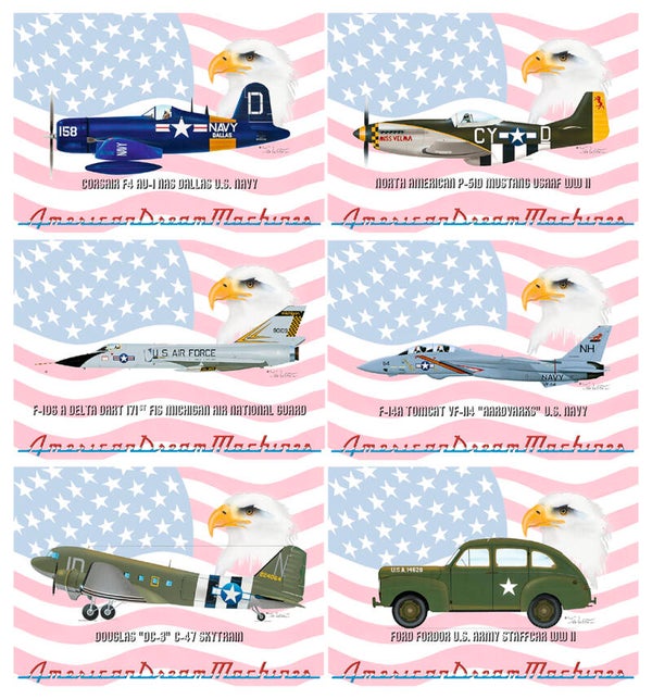 SP03 Sixpack Placemats Warbirds