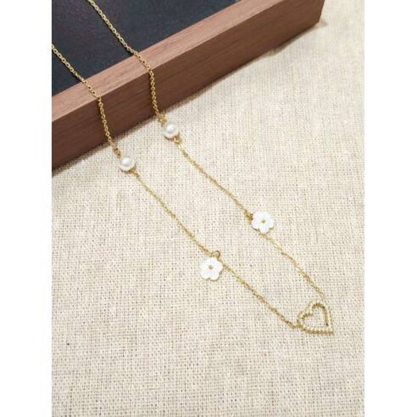 Chaine coeur Blanc