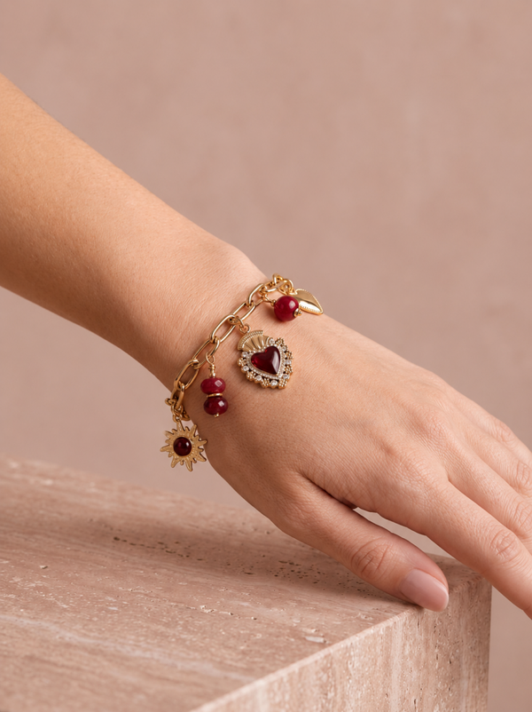 Bracelet Amour Grenat