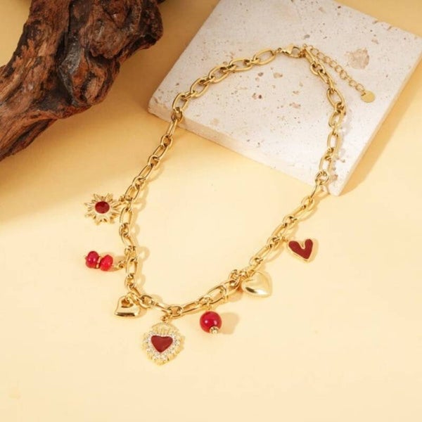 Chaine Amour Grenat