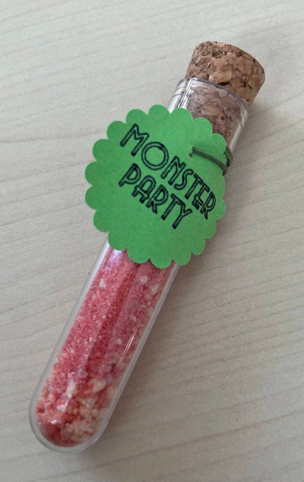 Reagenzgläschen Badesalz Monster Party