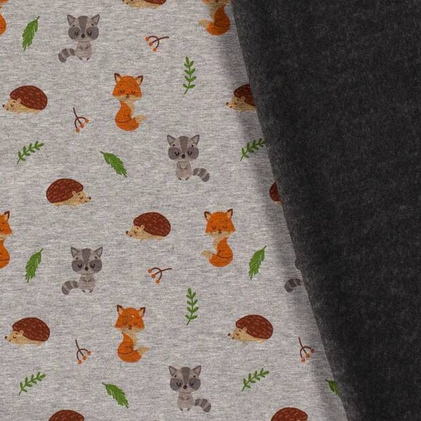 Alpen Fleece Waldtiere Hellgrau